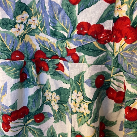 Vintage Cherry Romper Girls Size 10 Coverall Short Retro Fruit Summer Spring - Picture 14 of 14